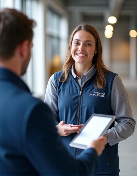 Logistics professional with digital tablet