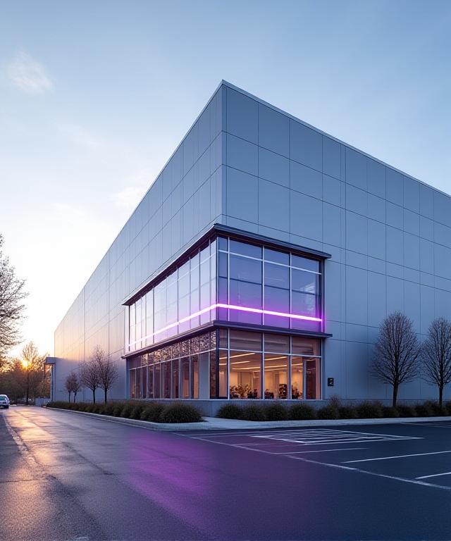 Modern logistics warehouse exterior